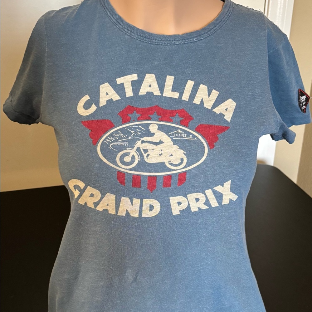 Lucky Brand Blue Catalina Grand Prix Tee Medium